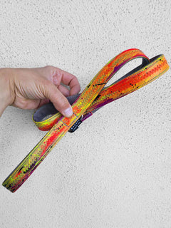 Vegan leather dog leash that is hand painted with limited edition colors by MAGNUS Canis.