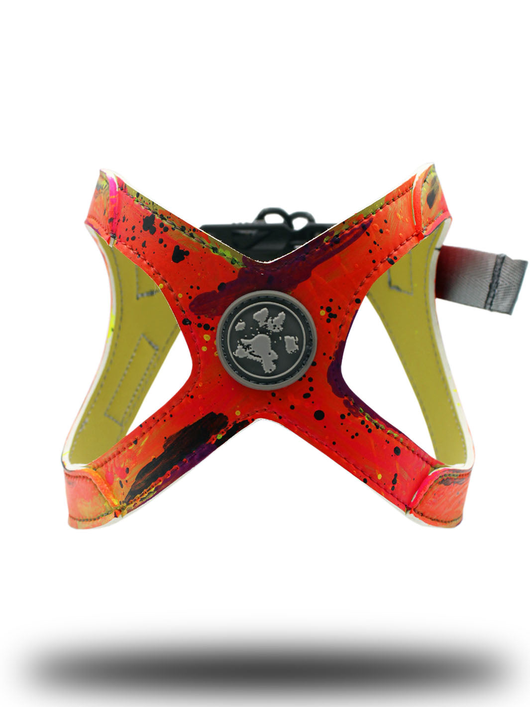 Front view of the limited edition hand painted MAGNUS Canis frenchie harness.