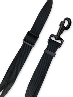 Black nylon strap webbing dog leash clip by MAGNUS Canis.