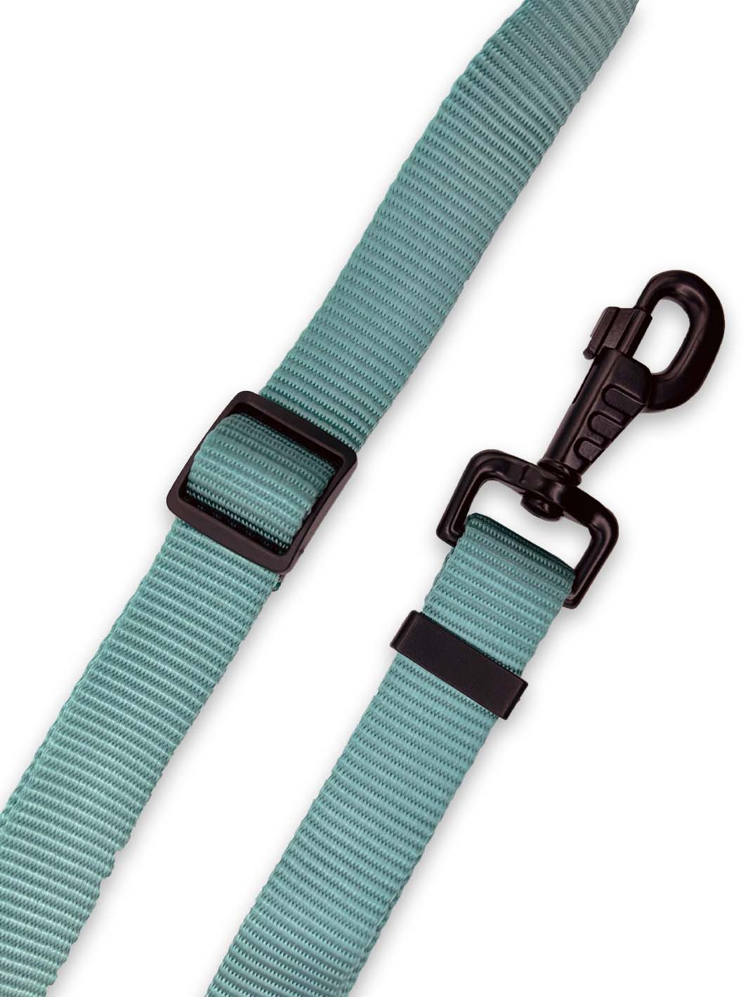 Pale teal nylon strap webbing dog leash clip by MAGNUS Canis.